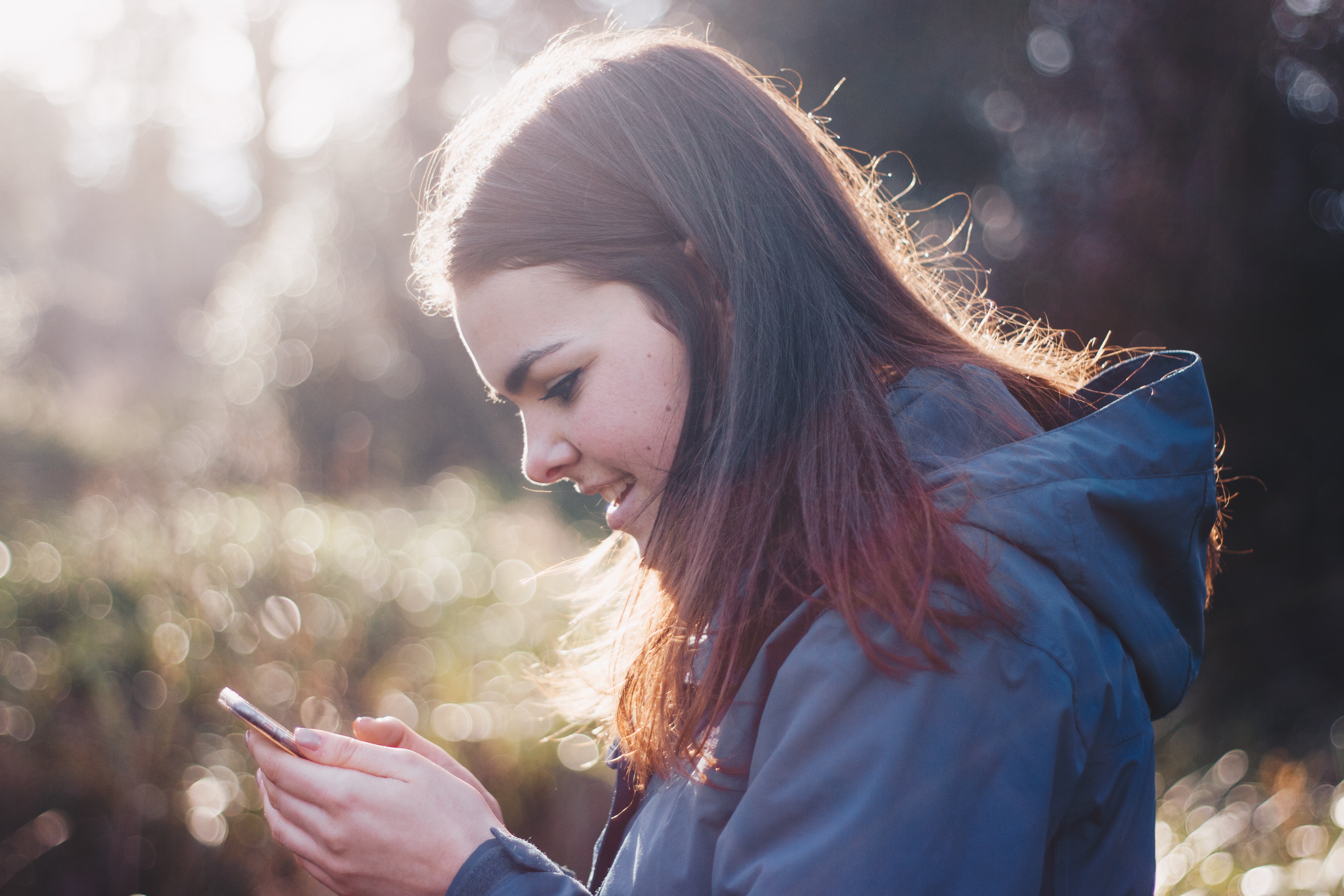 Teen on her phone